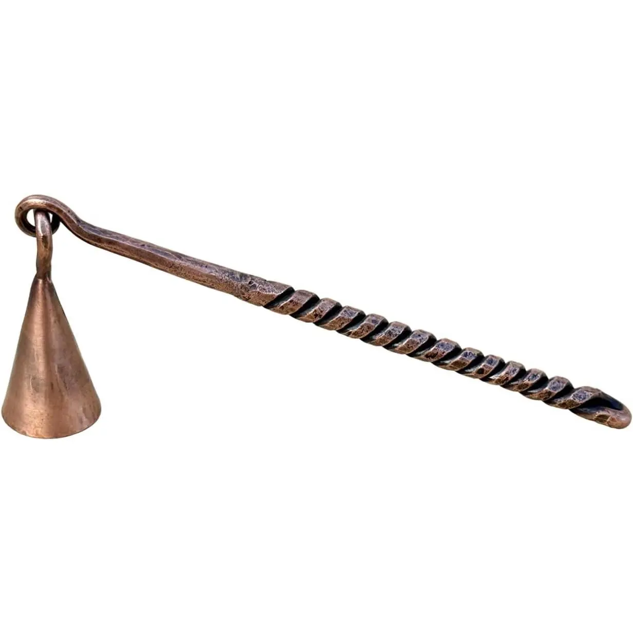 Hand Forged Twisted Handle Candle Snuffer - Wrought Iron Handmade Blacksmith Vintage Extinguisher - Gift for Candle Lovers With Classic Look and Antique Finish