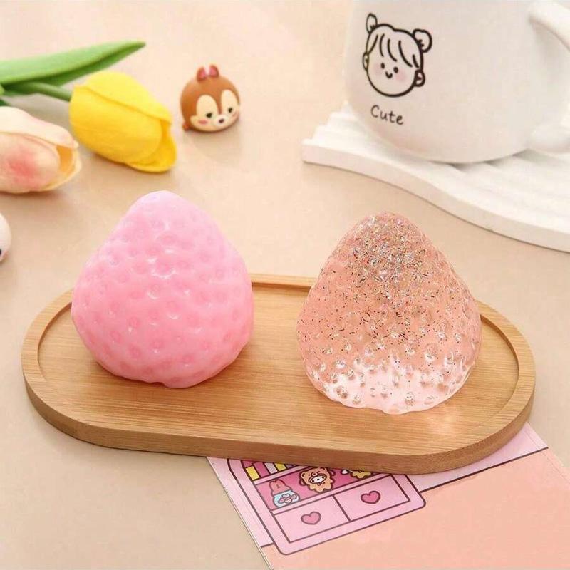 2026 New Model Tabba Strawberry Soft Rubber Toy Strawberry Stress Relief Squeeze Toy