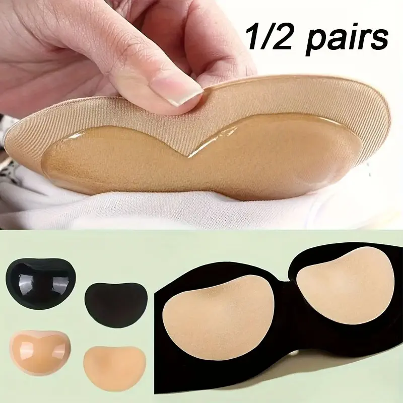 Women's Thicken Sponge Breast Pads, Silicone Insert Push-Up Invisible Bra Inserts, Self-Adhesive Bikini Swimwear Padding, Sticky Bra Push, Adhesive Bra Accessories, Sticky Bra Lift
