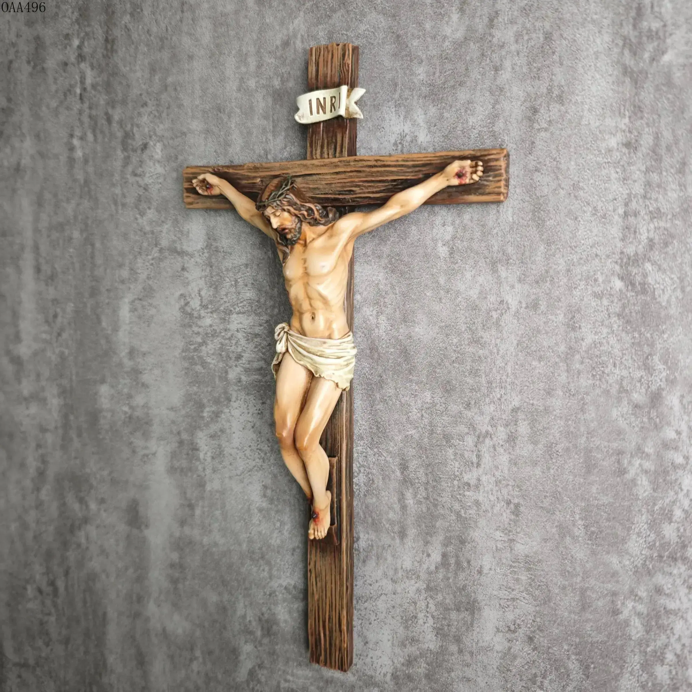 Catholic Crucifix Wall Cross, Jesus Christ Inspirational Home Decor, Stylish Religious Decor, Religious Decoration, Devout Religious Gift, 9.65-inch Handmade Renaissance Sculpture