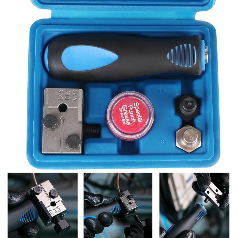 Car Brake Pipe Flaring Tool Kit, Universal Brake Line Flare Tool, 3/16inch Double Flare Adapter Cars Motorcycle Truck Repair Tools