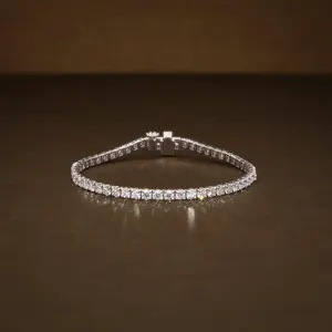 Round Brilliant Cut Lab Grown Diamond Tennis Bracelet | 5.10 CTW  E-F Colour  VVS2  Diamonds | Certified Diamond Bracelet