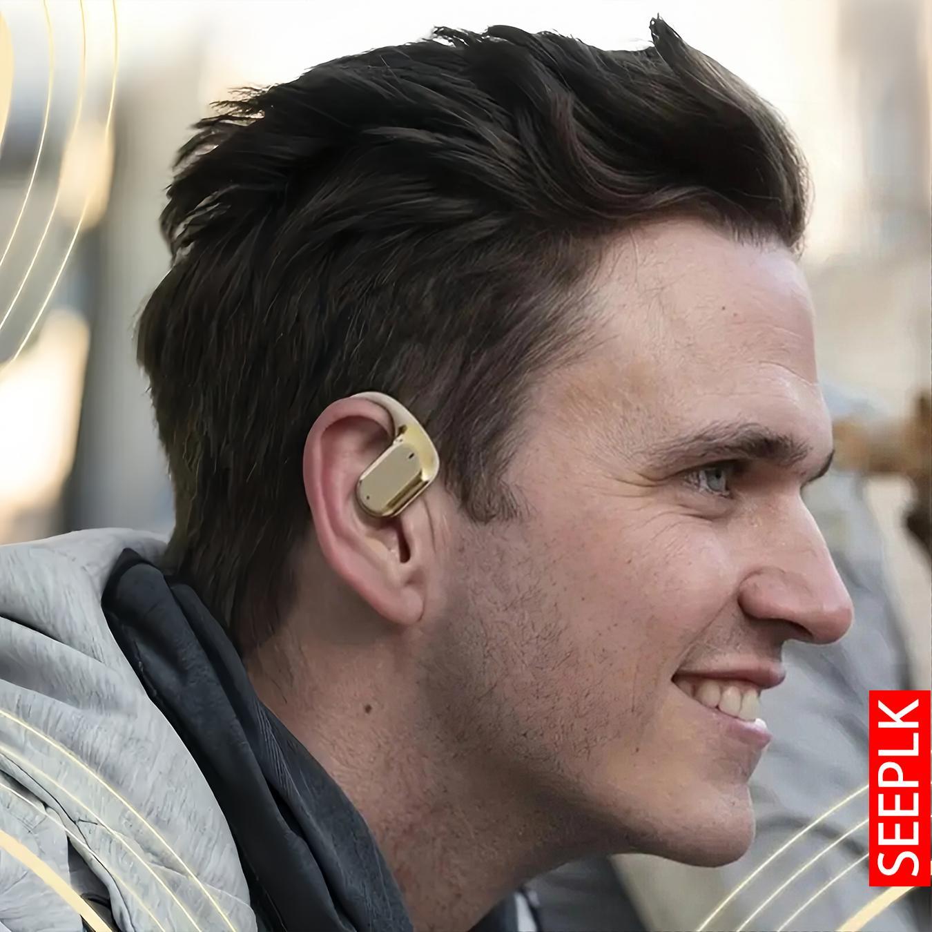 Wireless Ear Hanging Audio Earphone, Touch Volume Control Earphone, Noise Cancelling Headphone with Digital Display Charging Case