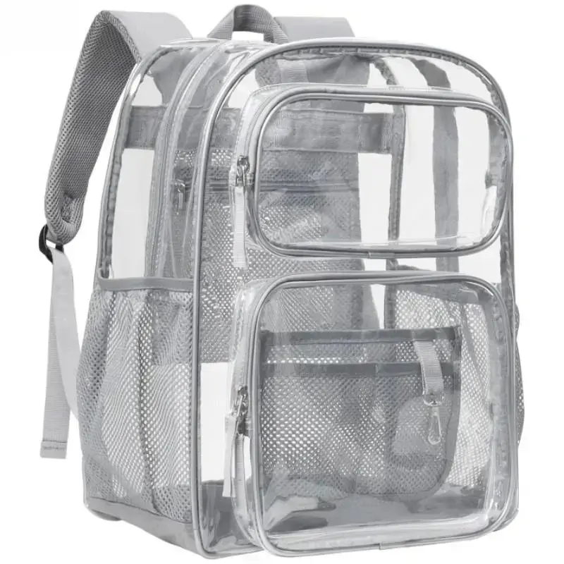 Clear Backpack for School - 17 inch Large Heavy Duty Bookbag, Reinforced See Through PVC Transparent Backpack