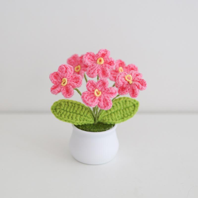 Cute Flower Design Crochet Plant (1 Count), Handmade Crochet Flower, Decorative Flower for Home Party Wedding, Artificial Flower Plant, Crochet Artificial Flowers, Artificial Flower Decoration, Flower Design Decorations