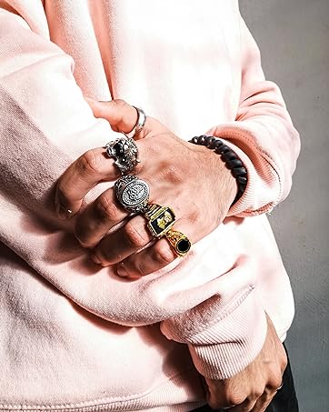 Jstyle 4Pcs Stainless Steel Vintage Signet Rings for Men Biker Rings Set Pinky Thumb Celtic Band Ring Spinner Ring Silver Gold Polished Edge Mens Rings for Men Jewelry Gift Jstyle 4Pcs Stainless Steel Vintage Signet Rings for Men Biker Rings Set Pinky Thumb Celtic Band Ring Spinner Ring Silver Gold Polished Edge Mens Rings for Men Jewelry Gift