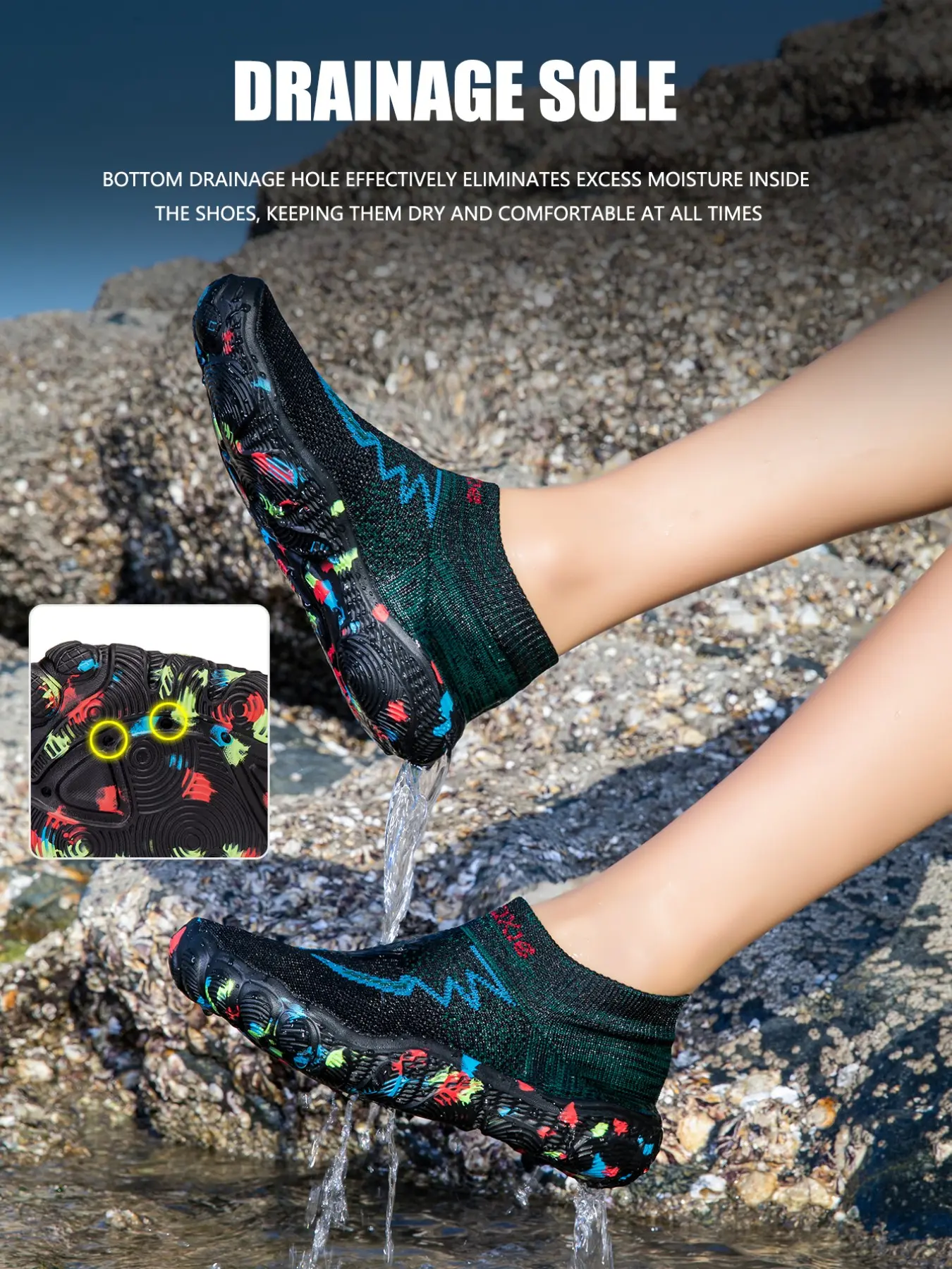 Women's Slip-On Hiking Shoes, Breathable Wide-Toe Barefoot Sandals, Unisex Anti-Slip Minimalist Shoes, Lightweight Beach Water Shoes, Aqua Water Shoes