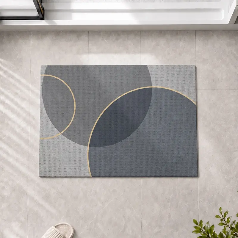 Modern Abstract Bathroom Rug, Elegant Lines, Minimalist Home Decor, Thin Non-Blocking Door, Soft Absorbent Quick-Dry Anti-Slip Mat, Nonslip Bathroom Rugs