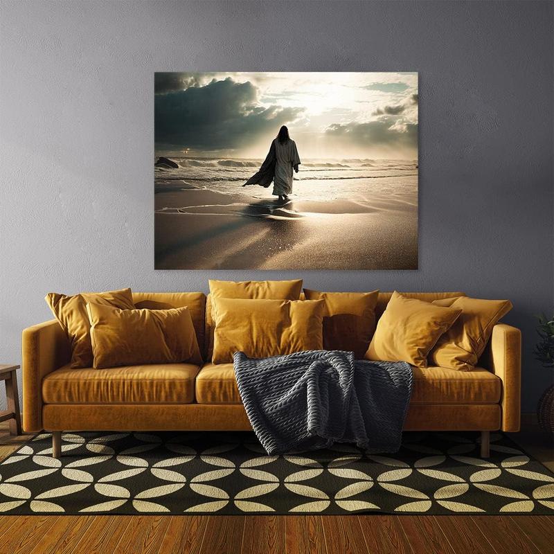 1 Count Sense Canvas Jesus 1 Canvas Art - Home Decor Wall Art Print Poster Painting Large 16x12inch Frameless