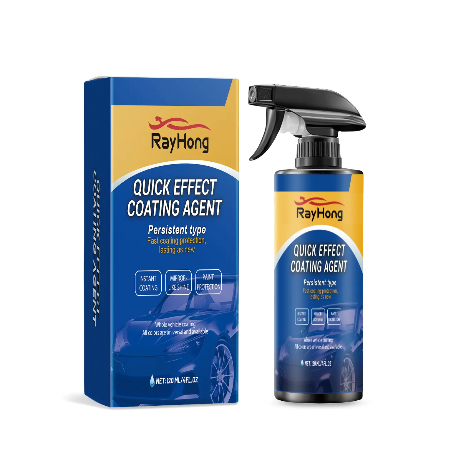 Car coating spray, car care and restoration, paint repair, waxing spray, coating and glaze protection