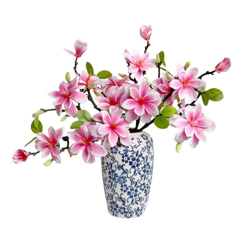 Luxurious Realistic New Chinese Style Magnolia Artificial Flowers, Zen Home & Hotel Decor Floral for Cross-Border