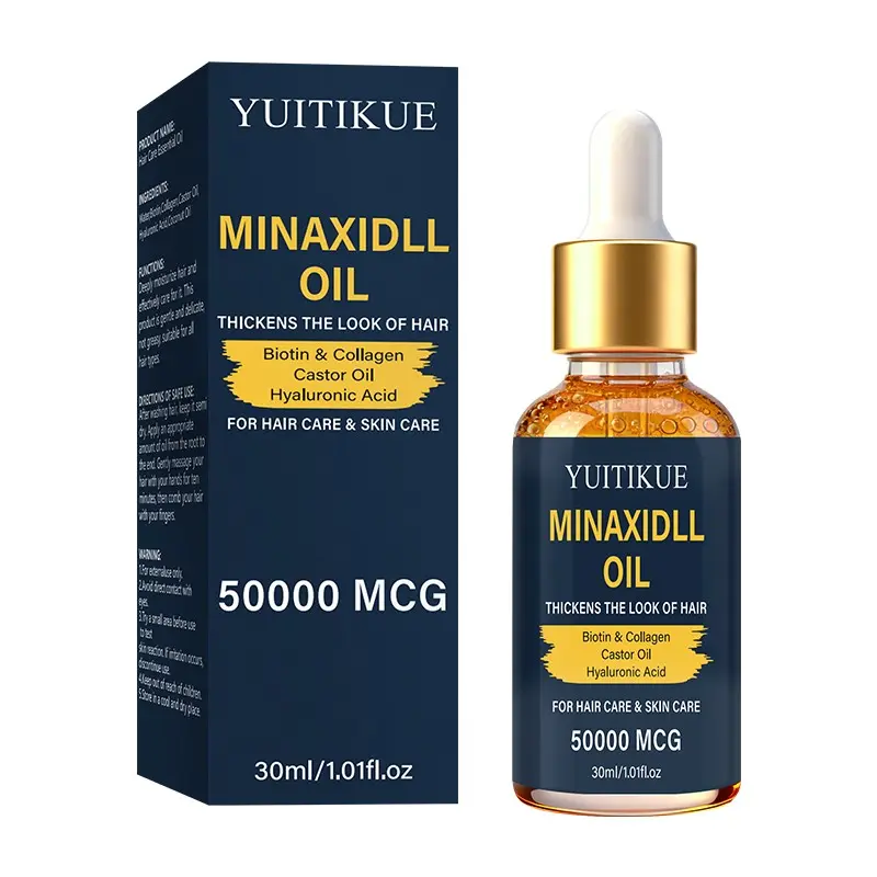 Yuitikue Biotin Collagen Hair Oil, Thickening Hair Serum, Hair Care Treatment, 50000 Mcg Biotin, Castor Oil, Hyaluronic Acid, Dual Use for Hair & Skin, 30ML