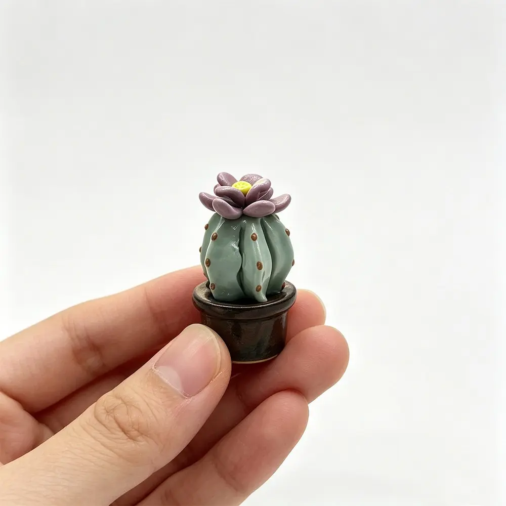 Handmade Ceramic Cactus Mini Decor, Healing Style Desk Decoration, Cute Creative Handmade Gift, High Aesthetic Unique Gift