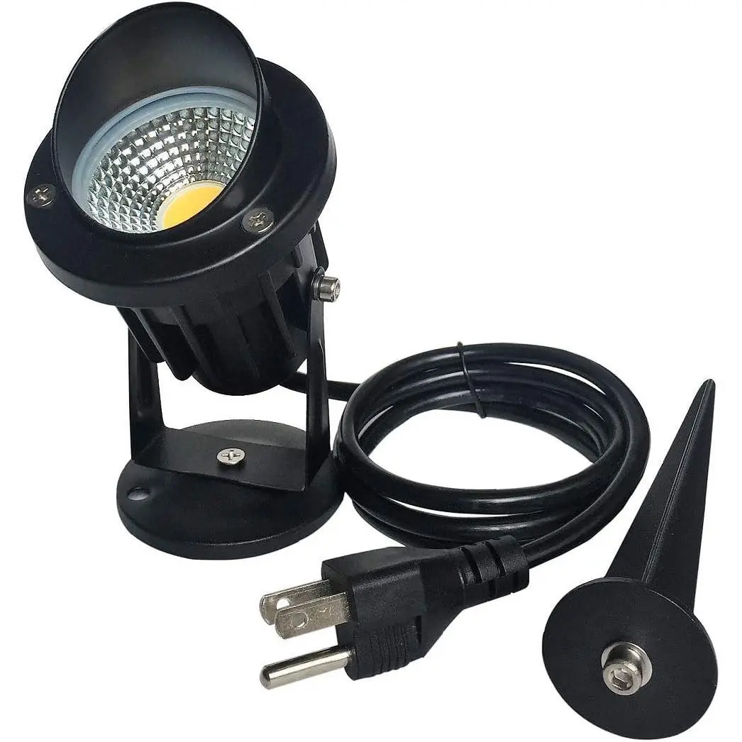 10W 120V Warmwhite LED Outdoor Waterproof Spotlight Flag Light, Plug-in Spot Lights for Yard Flagpole House Tree Christmas Landscape Lighting