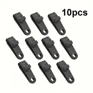10 Pack Heavy-Duty Tarp Tent Clips with Buckles 82×26mm, Firm Grip Outdoor Fasteners for Camping Hiking RV Glamping, Reusable Easy Install Outdoor Gear