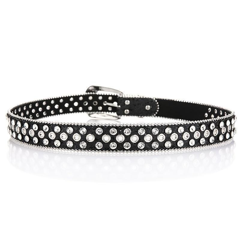 Women's Rhinestone Hollow Belt Women's Pin Buckle Studded Belt For Women Wedding Party Belt Valentines Gifts For Her