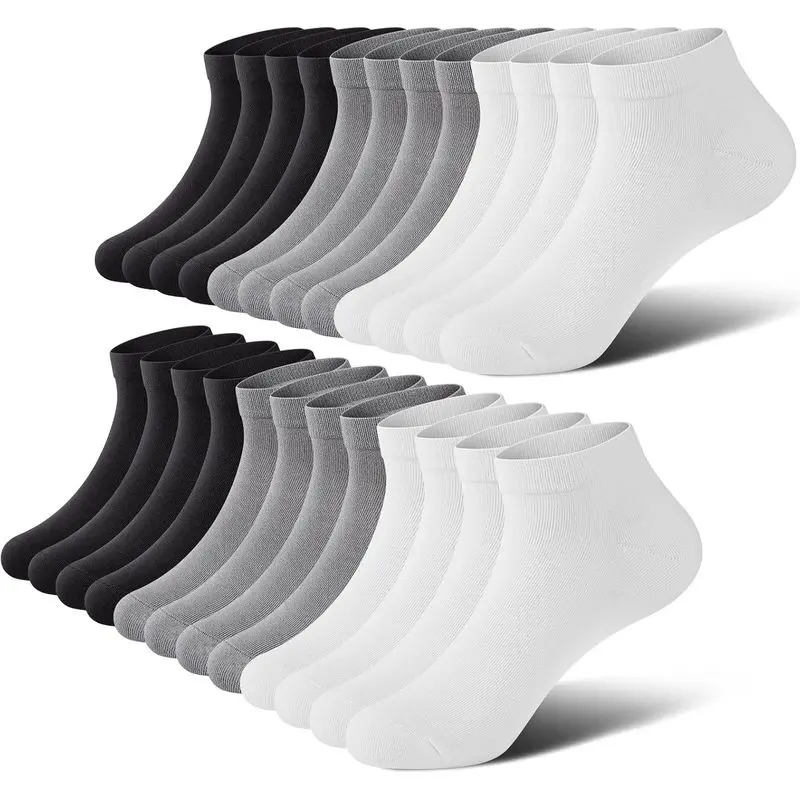 Men’s No Show Socks, Low Cut Invisible Ankle Socks with Non Slip Heel Grip, Breathable Casual Socks for Sneakers, Sports & Daily Wear