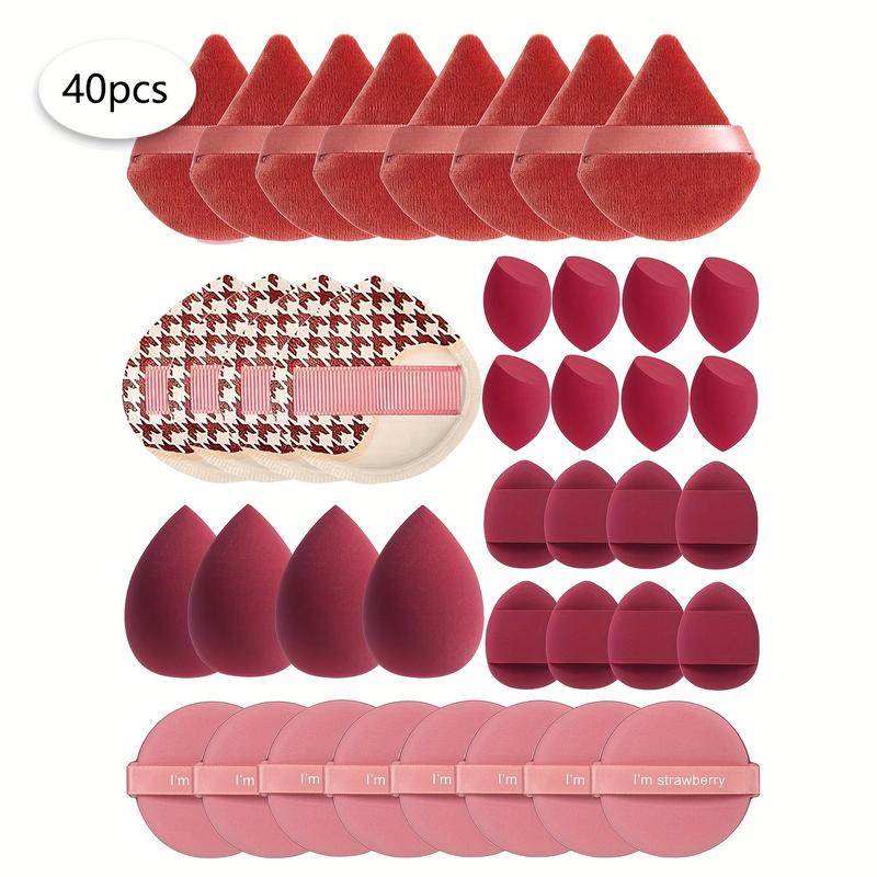 40/50/60 pieces of multifunctional cosmetic sponge powder puff in local warehouse, a beauty tool, used to mix BB cream, liquid foundation and loose powder to create flawless foundation makeup. It can also be mixed with concealer, blush and eye shadow. It