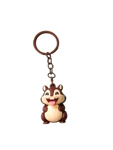1Pcs Cute Tongue-Out Squirrel Keychain, Soft PVC Cartoon Animal Pendant, Multi-Scene Decorative Clip, Ideal Gift for Women and Girls