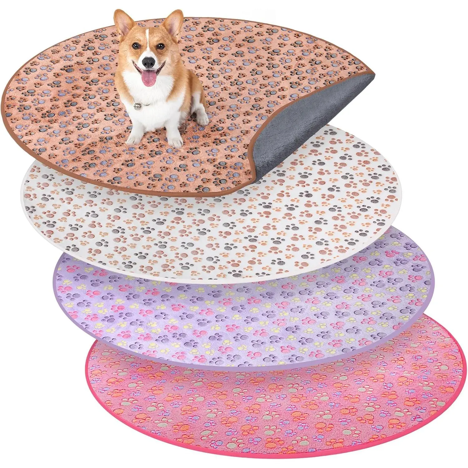 4 Pack Washable Whelping Pad Whelping Supplies Absorbent  Puppy  Pads   Mat for Floor Non Slip Washable Pee Mat for Dogs(Colorful,32 Inch)