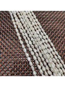 Natural freshwater pearls, white, straight hole double-sided polished, pearl diameter 4-5mm/5-6mm, used for jewelry making, suitable for DIY crafts, necklace and bracelet making
