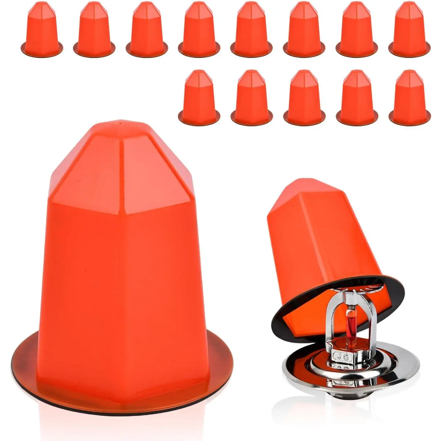 13 count Fire Sprinkler Covers with  Fire Sprinkler   Cover Protection Covers for Ceiling Covers for  Guard and   Protection Recessed Sprinkler Protector (Orange)