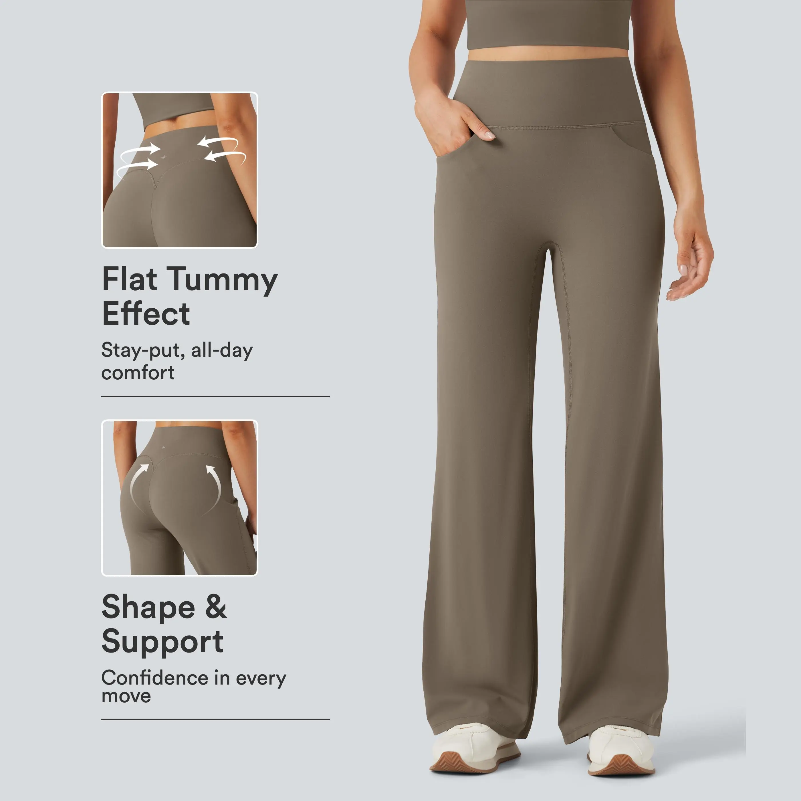 Halara UltraSculpt™ SoCinched High Waisted Tummy Control Straight Leg Yoga Pants with Pockets