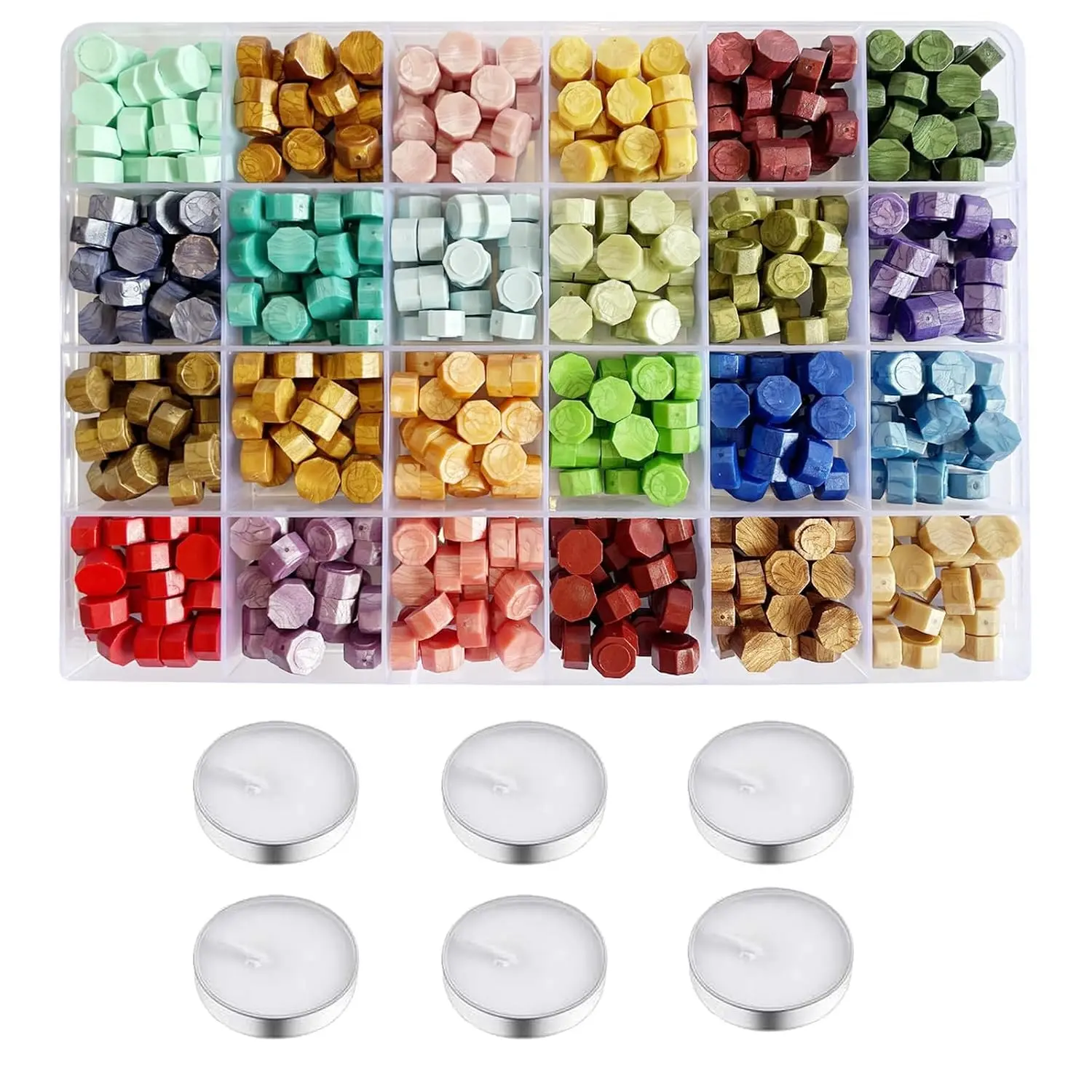 Wax Seal Stamp Kit, 24 Colors Wax Beads, Letter Stamp & Spoon (letterless)