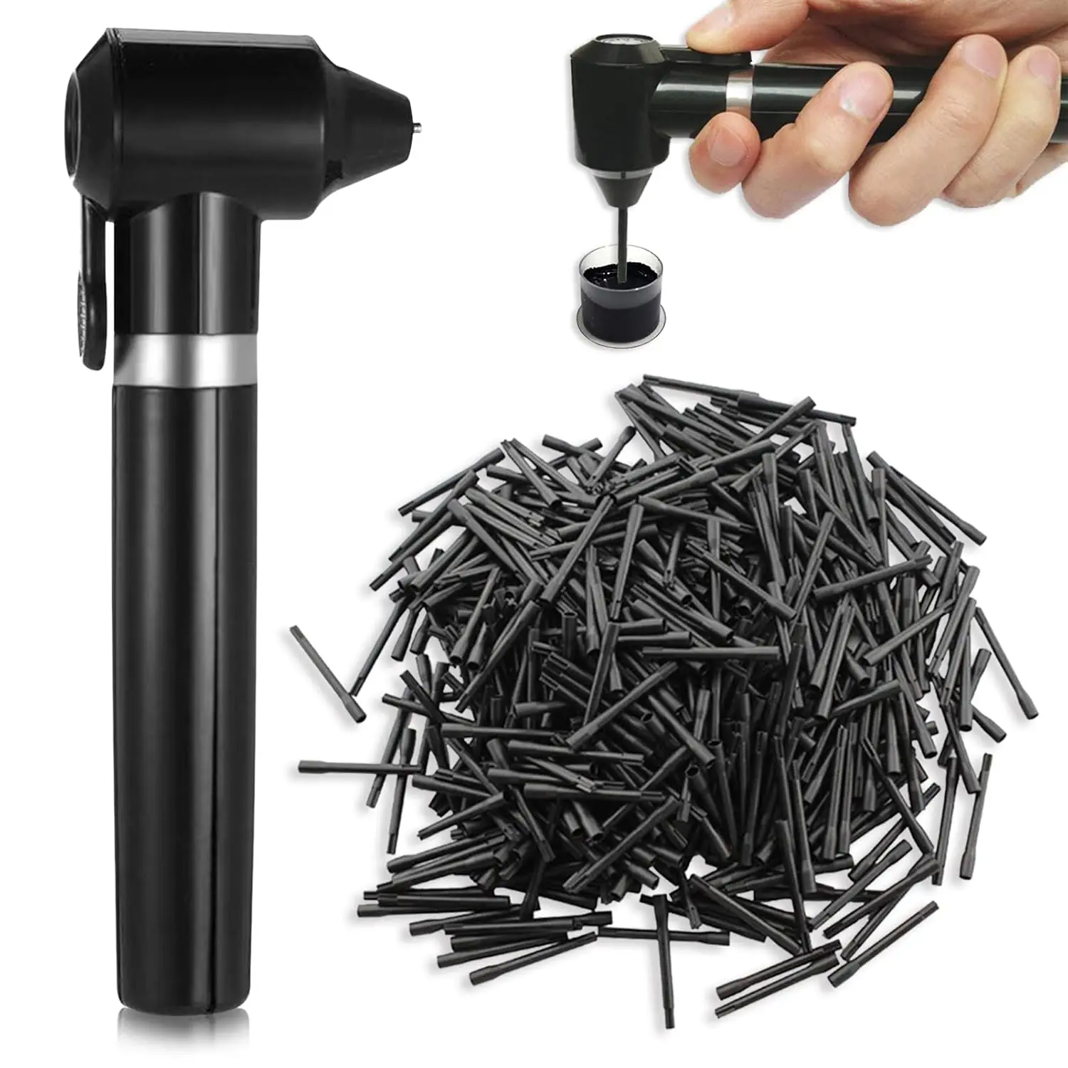 Ink Mixer Machine Set - Pigment Mixer Machine with 100Pcs Mixing Sticks Black Color Mixer Machine Ink Pigment Electric Agitator Machine for Permanent Makeup Eyebrow Microblading Supplies