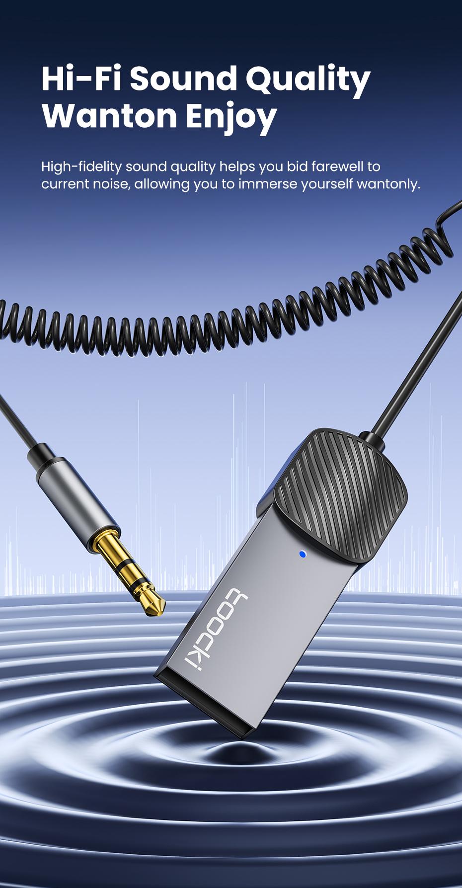 Toocki Wireless Aux Bluetooth Adapter USB to 3.5mm Jack Car Audio Aux Dongle Bluetooth 5.4 Handsfree Kit for Cars Wireless Receiver BT Transmitter Toocki Wireless Aux Bluetooth Adapter USB to 3.5mm Jack Car Audio Aux Dongle Bluetooth 5.4 Handsfree Kit for Cars Wireless Receiver BT Transmitter