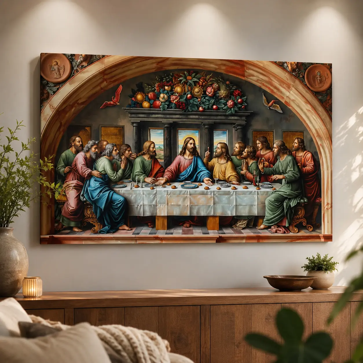 The Last Supper Christian Framed Canvas Wall Art Unique Religious Home Decor for Dining Room Gift for History Lovers And Faithful Hearts Jesus Wall Art, Bible Story Poster, Faith Gift, Church Decor, Prayer Room, Christian Dining Room Decor, Home Gift