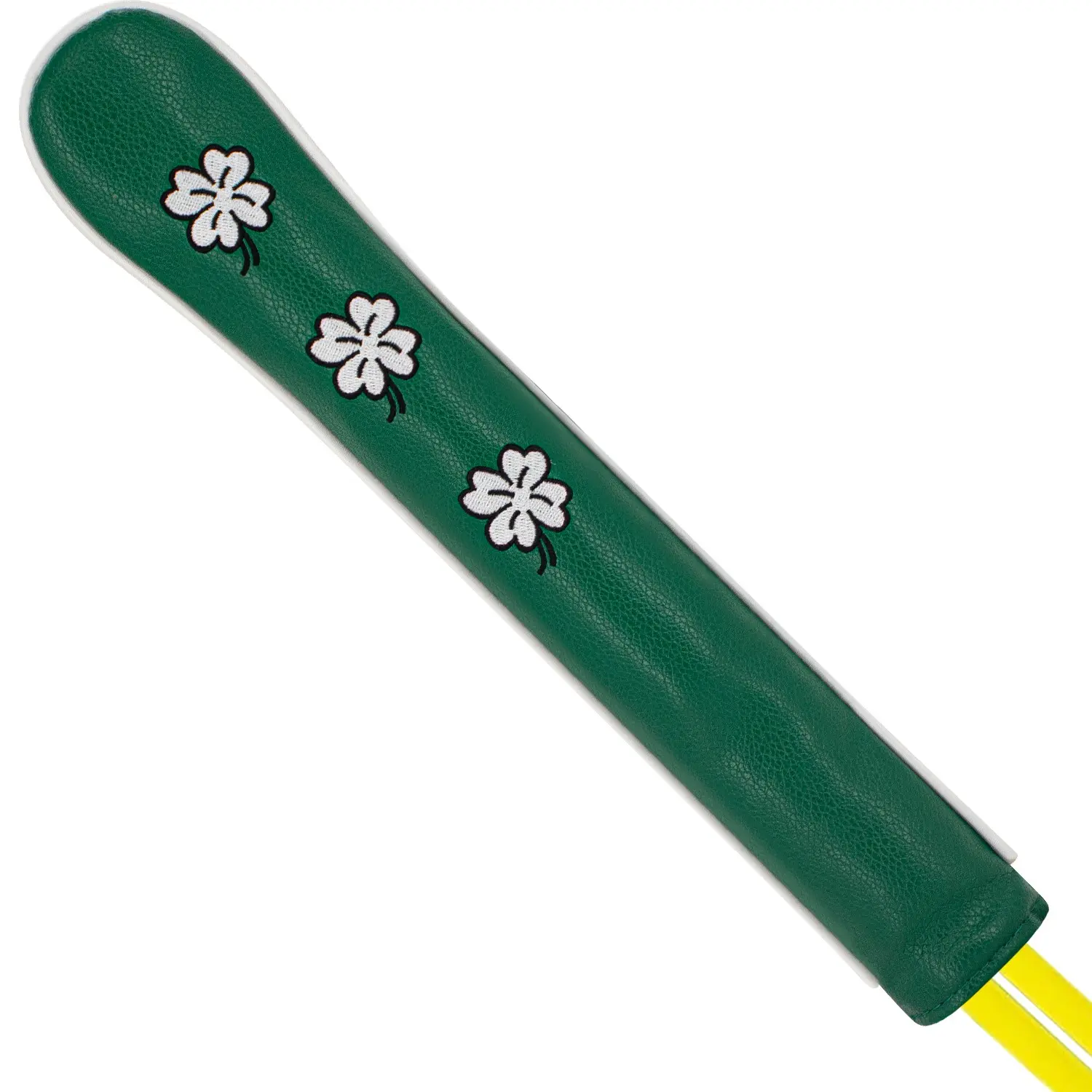 Golf Alignment Stick Cover, Lucky Four-Leaf Clover Pattern, High-Quality PU Waterproof Headcover, Unique Golf Gift for Golfers