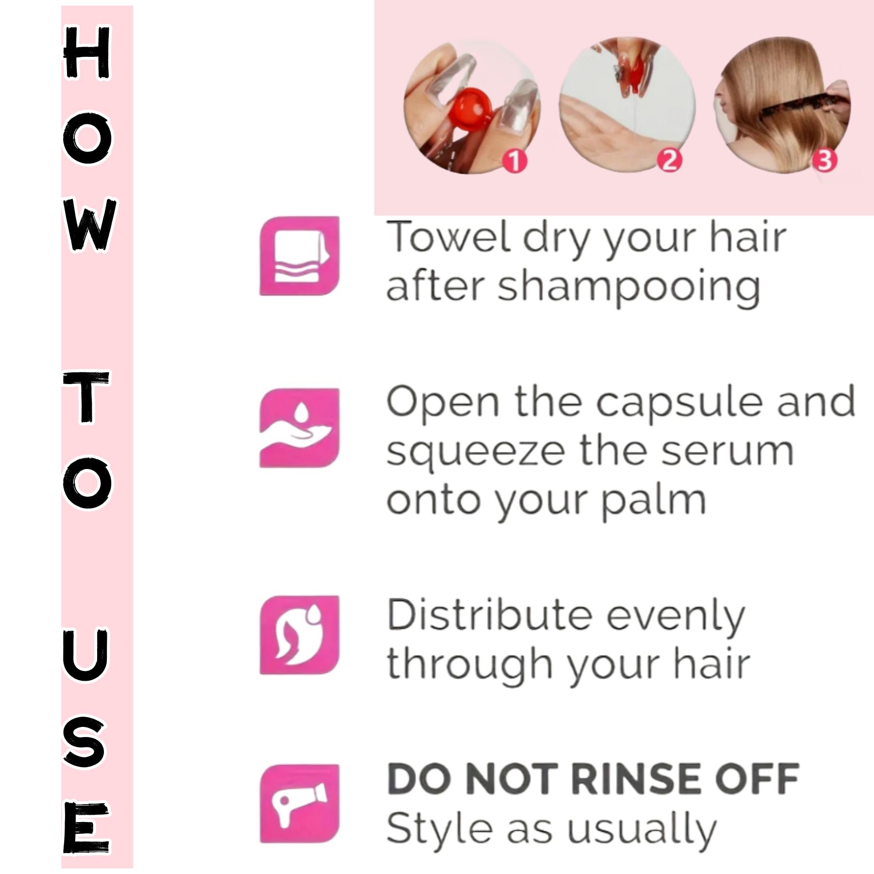 Single bottle of hair care vitamin capsules, moisturizing leave-in hair oil with argan oil, unisex hair care product, natural formula, not for consumption!