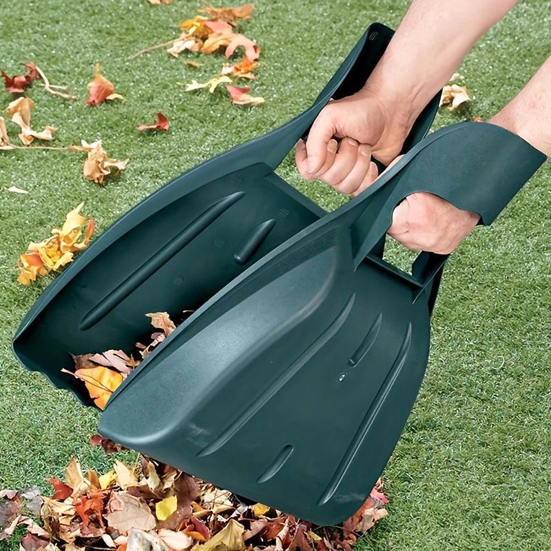Pmmj 2-Pack Large Handheld Garden Rake Leaf Scoops for Leaf Removal, Plastic Lawn Leaf Grabbers, Manual Weeders for Yard Debris Cleaning