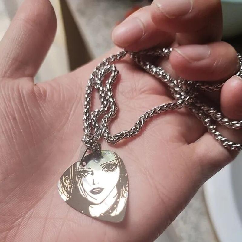 NANA Cosplay Anime Oosaki Nana ナナ Pendant Necklace Punk Men Women Alloy Chain Choker Guitar Pick Jewelry Accessories Fans Gift