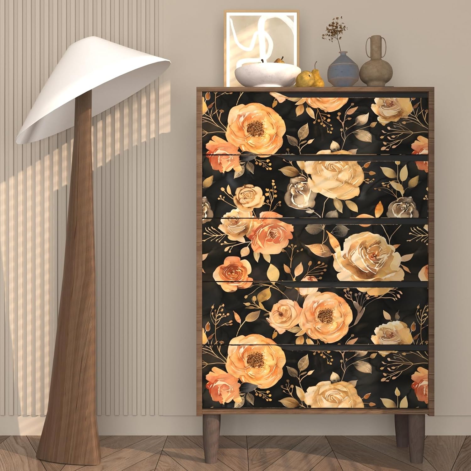 Flower Wallpaper Yellow/Orange Floral Peel and Stick Wallpaper Cream Contact Paper Waterproof Self Adhesive Covering for Bedroom Cabinet Bathroom Home Decor 17.4" x 118" Flower Wallpaper Yellow/Orange Floral Peel and Stick Wallpaper Cream Contact Paper Waterproof Self Adhesive Covering for Bedroom Cabinet Bathroom Home Decor 17.4" x 118"