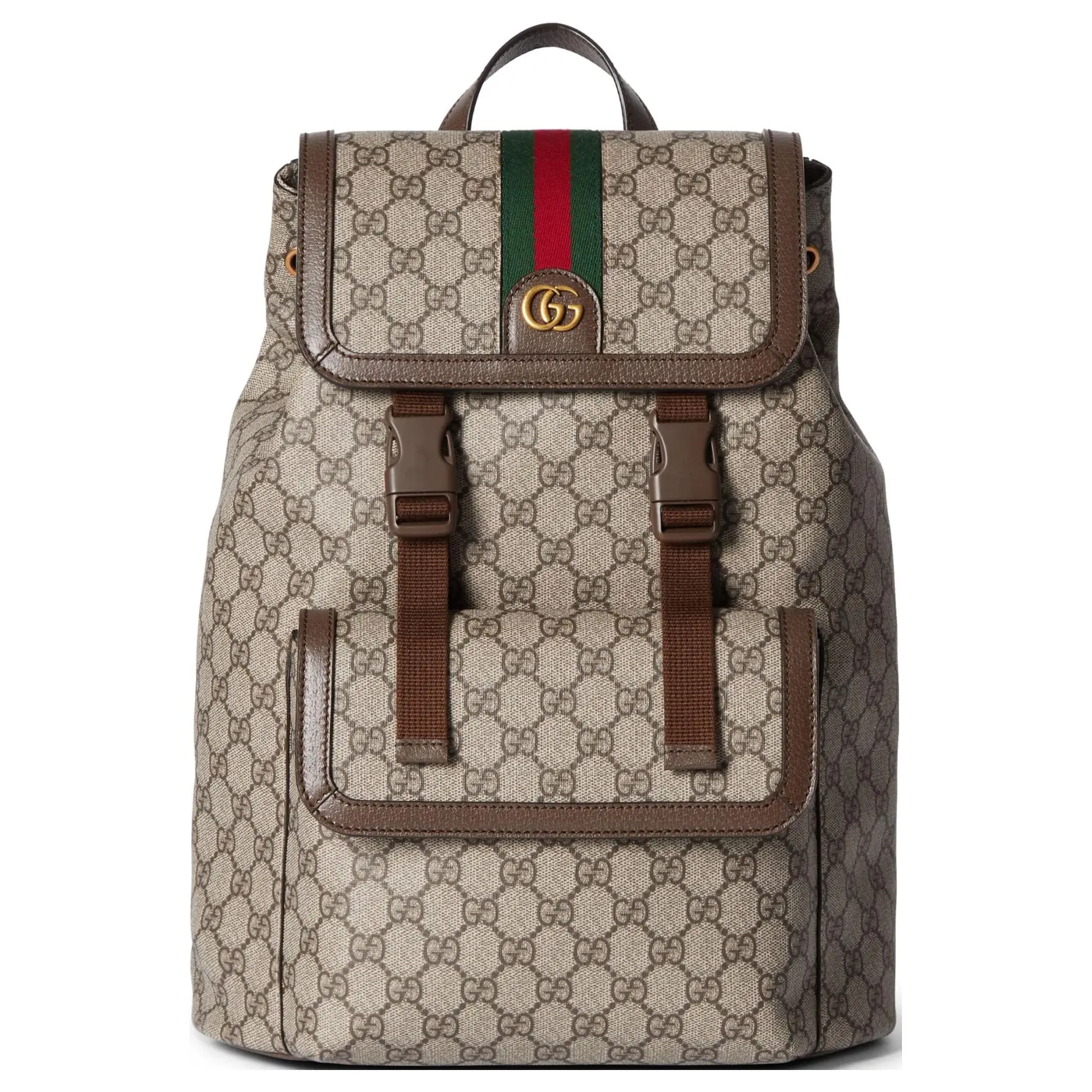 Gucci Ophidia Small Backpack for Men – Canvas and Leather with Gold-Tone Double G Logo, Brown