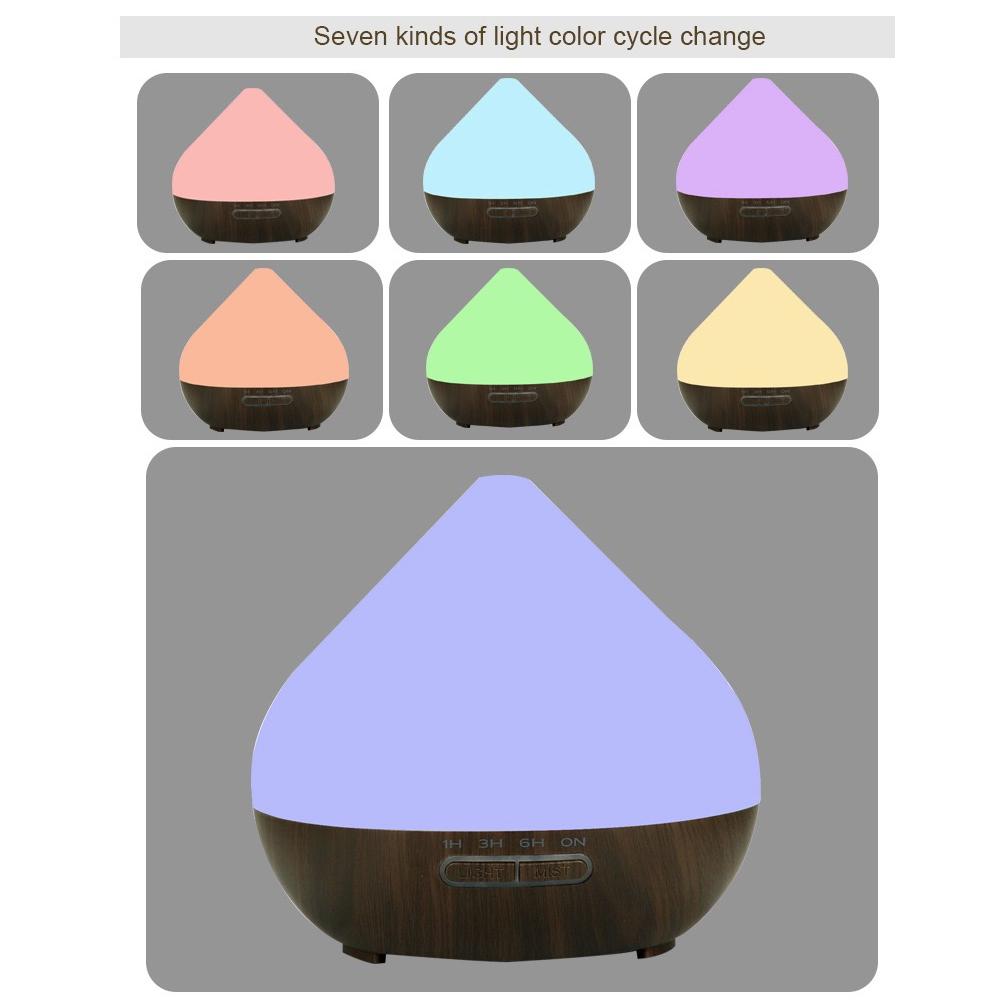 Complete Aromatherapy Set: 500ml Essential Oil Diffuser with Remote, Ultrasonic Humidifier, Color LED Lights & 6 Premium Oils