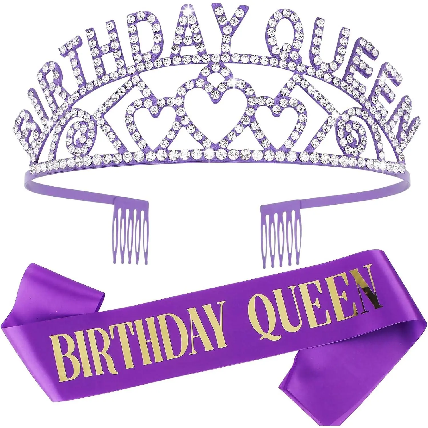 Birthday Sash &  Crown Kit -  Birthday Decorations with Tiara,  for Women & Girls