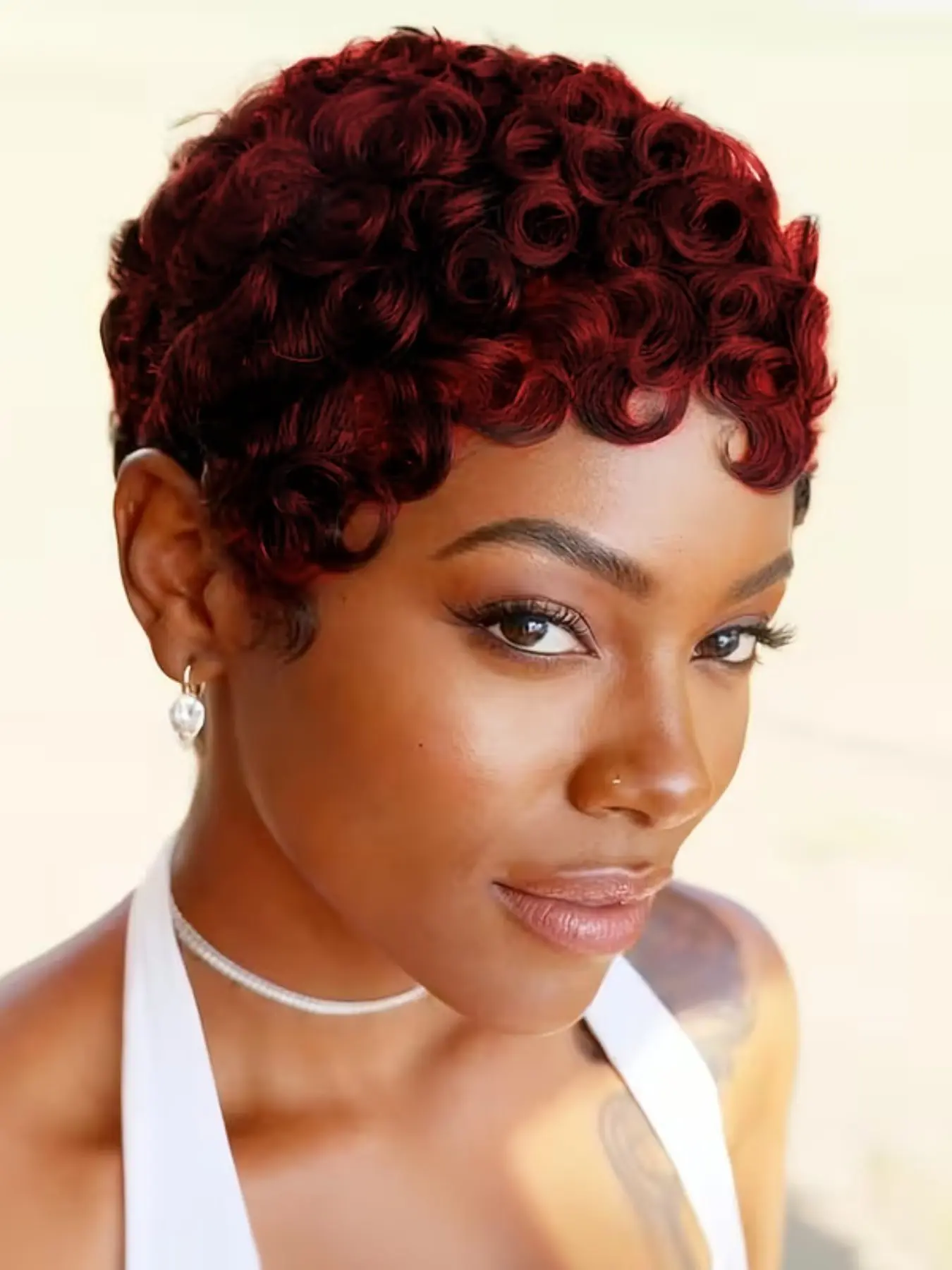 Pixie Cut Wig Human Hair Short Curly Pixie Wigs For Women  Short Pixie Cut Wigs Human Hair With Bang