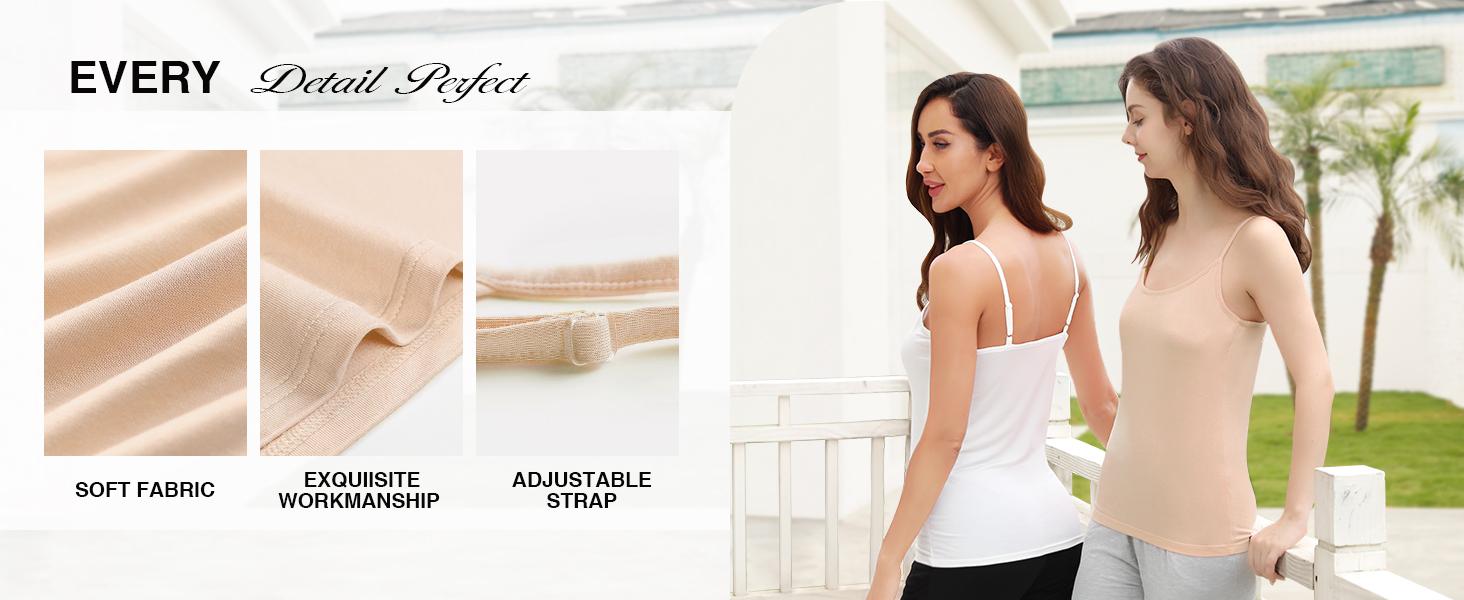 Women's Basic Solid Camisole Adjustable Spaghetti Strap Tank Top Women's Basic Solid Camisole Adjustable Spaghetti Strap Tank Top