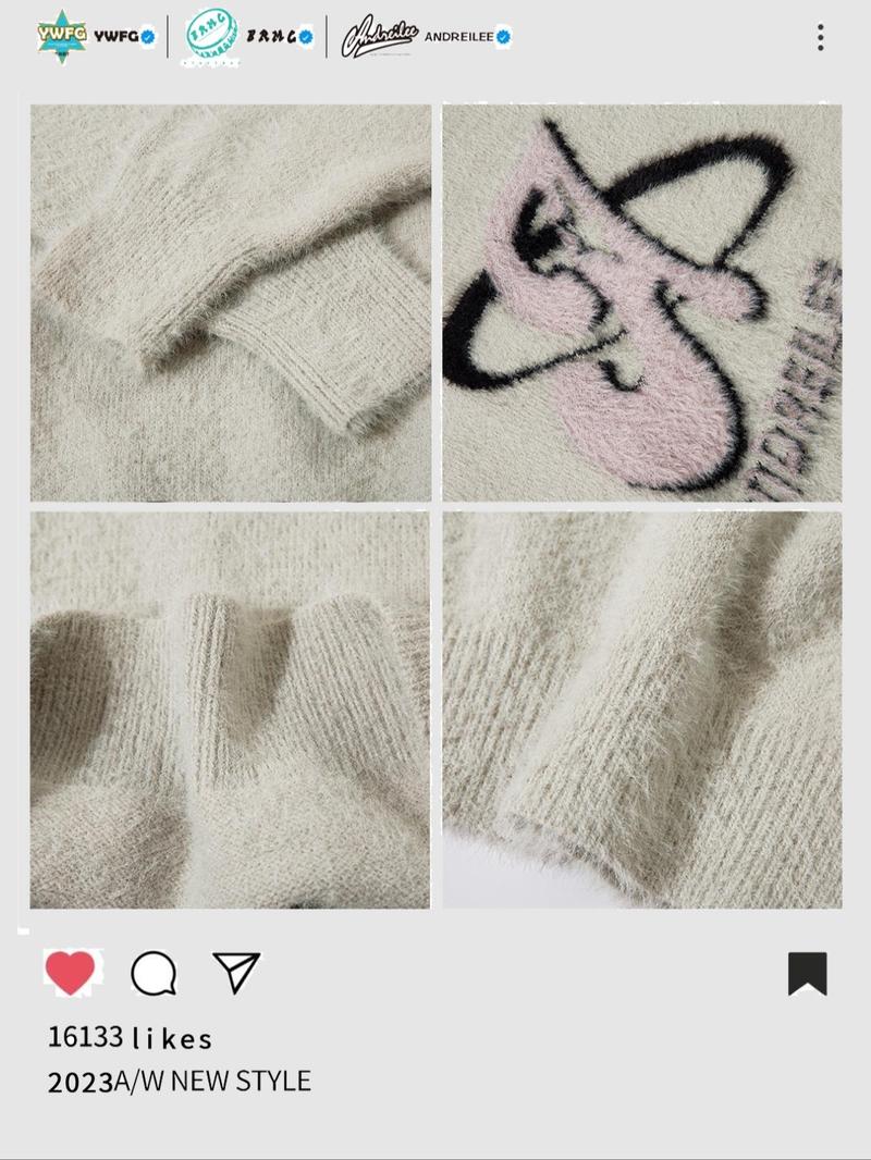 Casual Loose-Fitting Men's Gender-Neutral Sweater with Letter Pattern, Stylish Round Neck Long Sleeve Knit Loose Casual Pullover for Fall & Winter