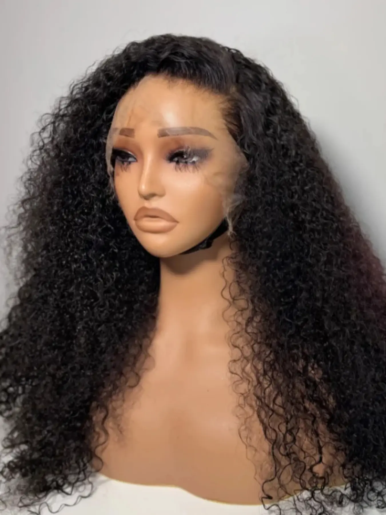 Trendy Natural Ultra-Soft 26-Inch 180% Density Curly Lace Front Wig, Pre-Pulled Daily Use Synthetic Hairpiece