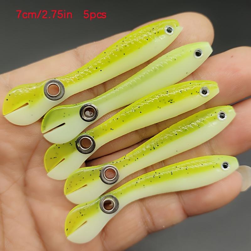 7cm/10cm 5pcs Mud Loach Bionic False Bait Roadside Throwing Tail Fish Soft Bait Freshwater Pufferfish Bass Black Fish Catfish Soft Insect Soft Fish Bait