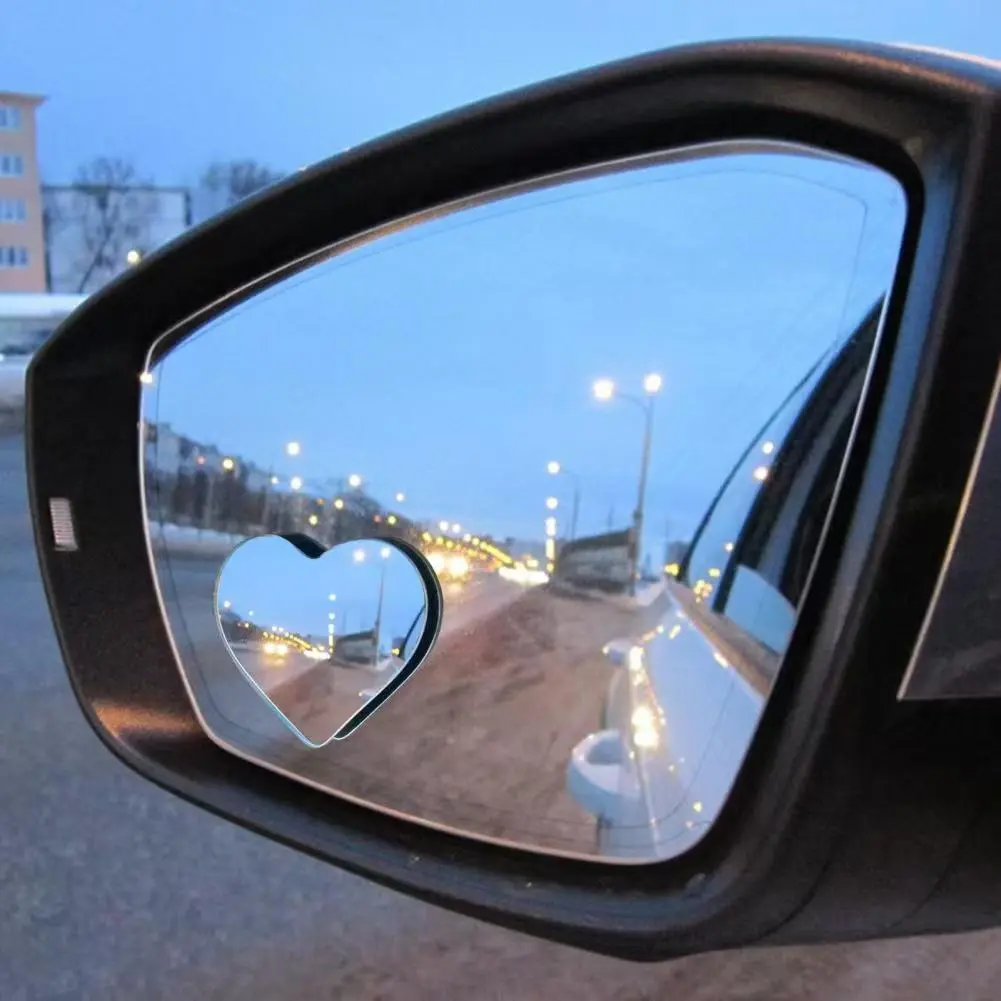 Heart-shaped Mirror for Car Side View Mirror Enhances Visibility and Style Adjustable 360 degrees