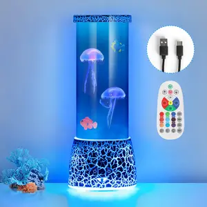 14 Color Changing Jellyfish Mood Night Light, Calming Ocean Decor Lamp, Perfect Holiday Gift for Kids Bedroom & Office, Ideal Present for Christmas & Halloween