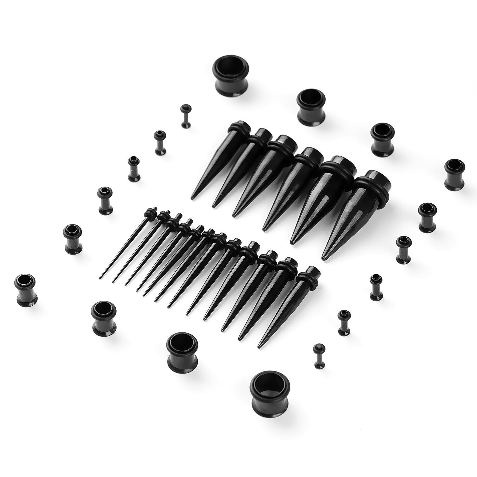 316L Stainless Steel Ear Stretching Kit, 14G-00G Ear Gauges Tapers Set with Ear Tunnels O-Rings, Hypoallergenic Ear Stretching Jewelry for Women Men