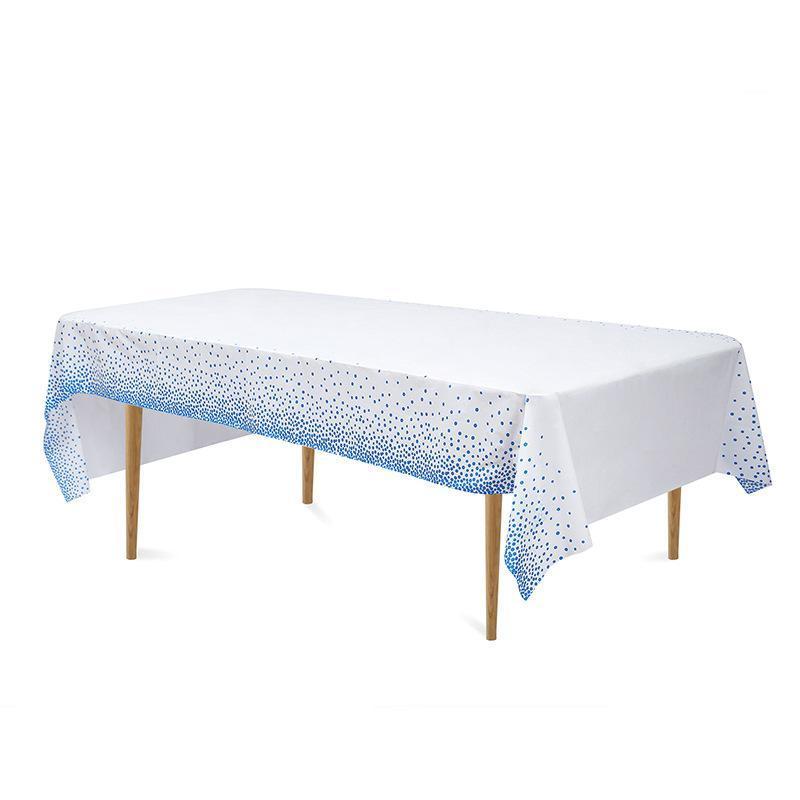 Gold Dot Disposable Tablecloths Plastic Table Cloth Disposable White Tablecloths Party Wedding Baptism Decorations