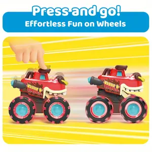 3 Packs Monster Truck Toy for Kids, Motion Activated Light-Up Cars for Toddlers - Monster Glow Rover LED Lightning Wheels, Press And Go Dinosaur Trucks, Baby Toy Present, Perfect Easter Birthday Gifts for Boys And Girls Age 708.66inch+