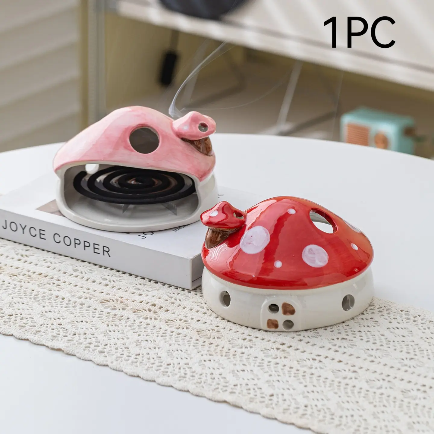 Creative Ceramic Mosquito Repellent Holder, Easy-To-Clean Incense Burner, Decorative Home Ornament for Living Room and Bedroom